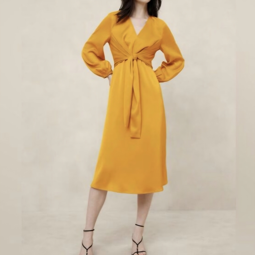Banana Republic Mustard Long Sleeve Dress